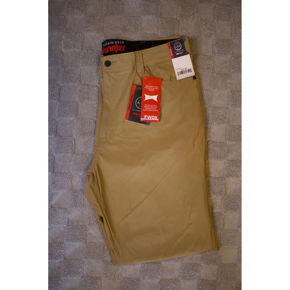 Wrangler ATG All Terrain Gear Trail Series Pants Khaki Tan 40x34 FWDS Stretch